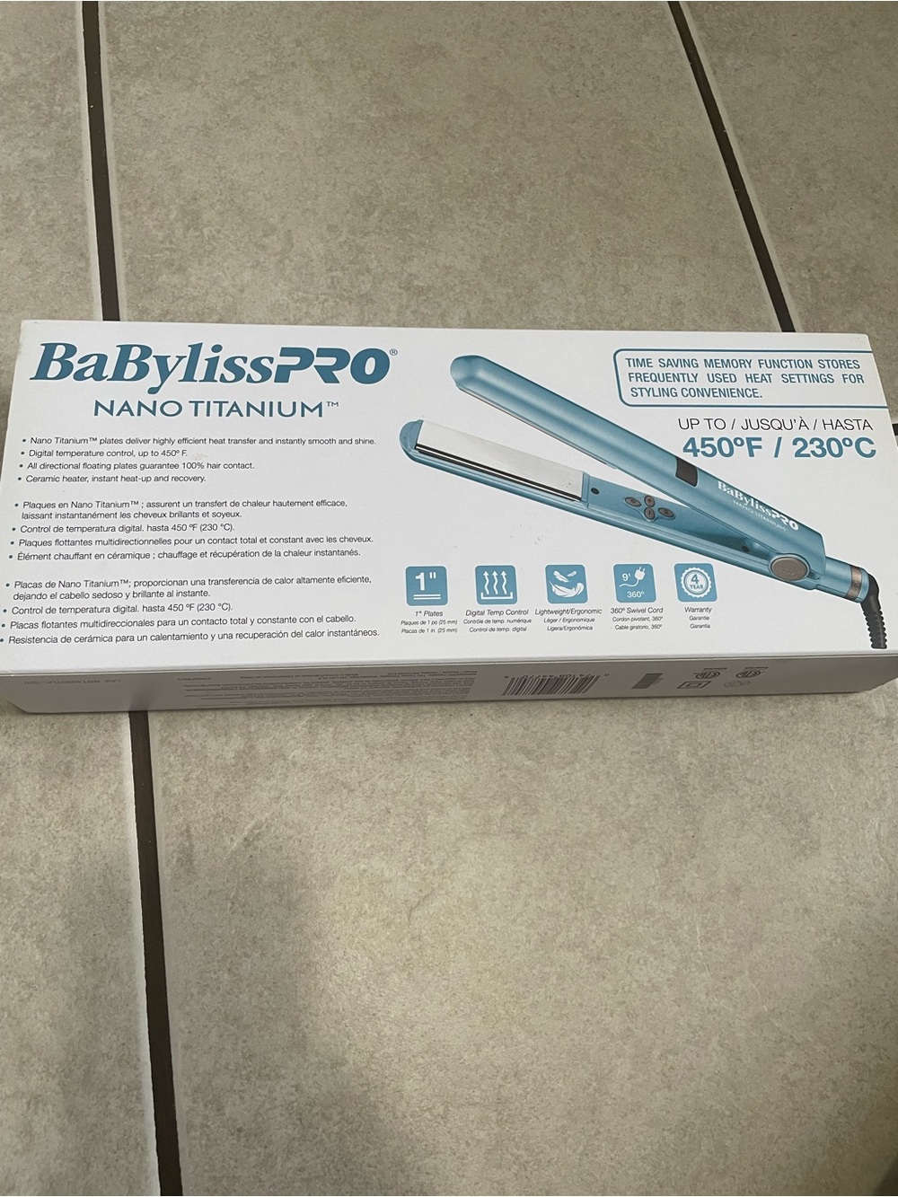 BaByliss Nano Titanium Flat Iron in Teal - Picture 6 of 6